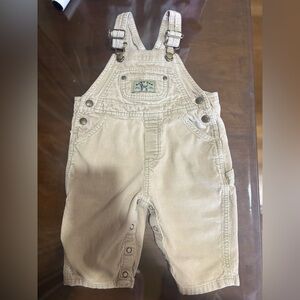 Beige Corduroy Kids Overalls